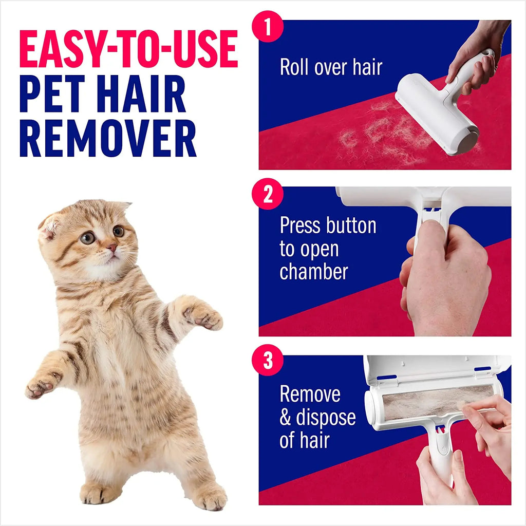 Pet Hair Remover Roller – Reusable for Dogs & Cats
